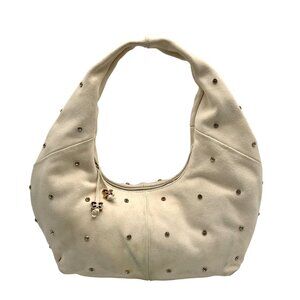 Sam Edelman Ivory Suede Faren Rhinestone Hobo Bag